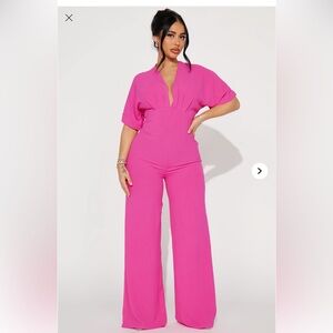 Fashion Nova Vibrant Pink Jumpsuit